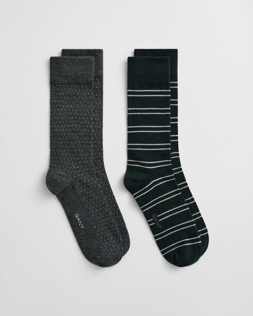 2er-Pack Socken Streifen & Minipunkte in Geschenkbox