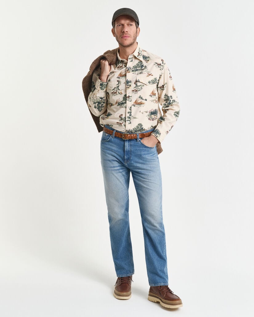 Relaxed Fit Rodeo Hemd mit Print