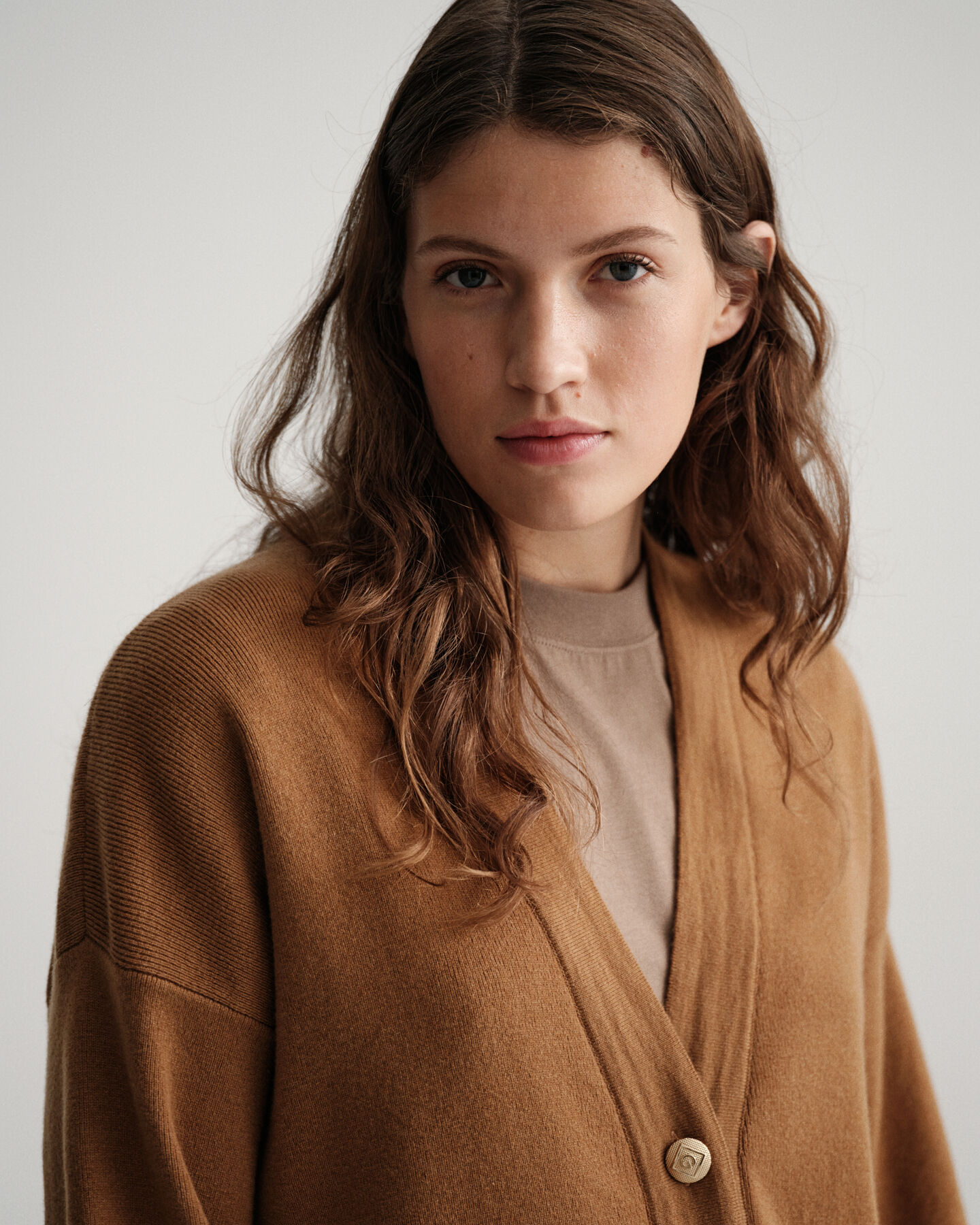 Einfarbiger Oversized Strickjacke