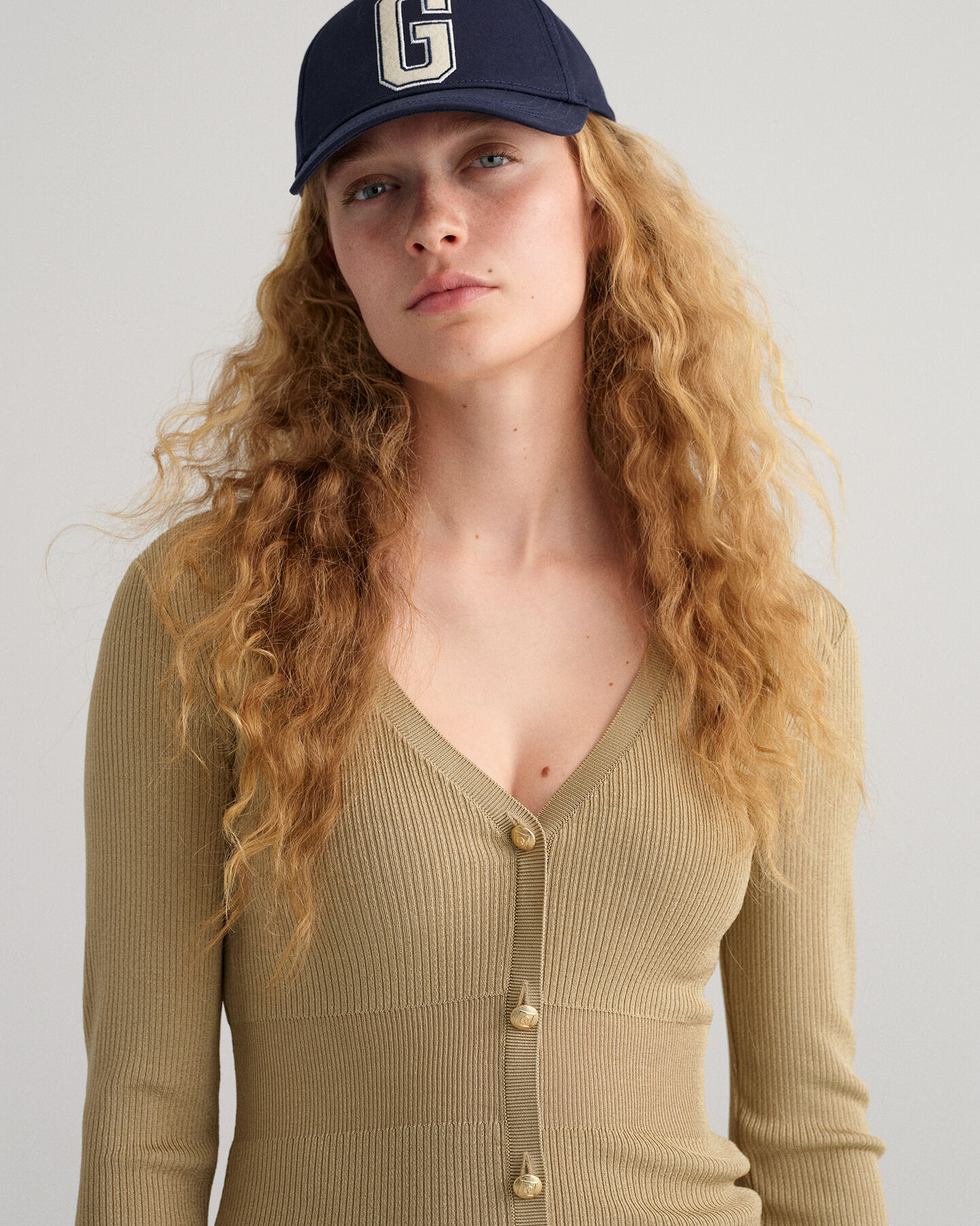 Gerippte Strickjacke