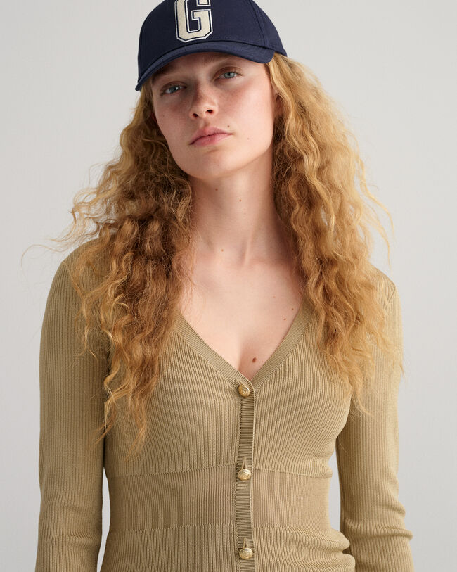 Gerippte Strickjacke