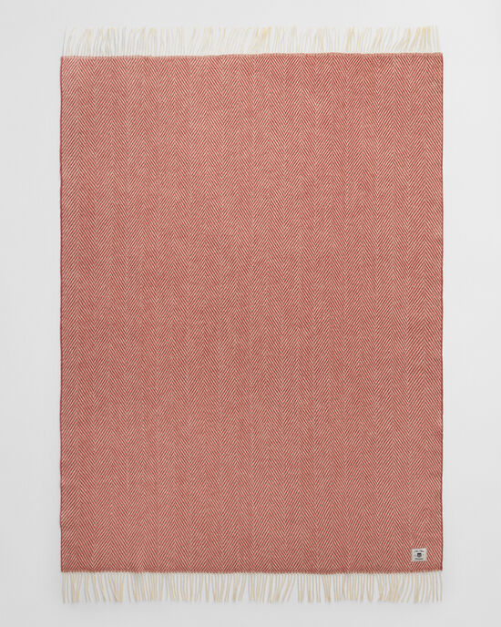 Wolldecke mit Fischgrätmuster