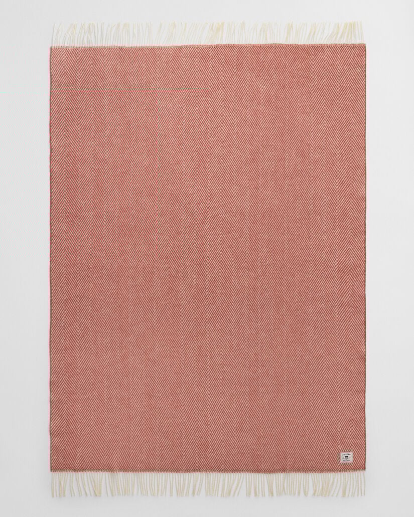Wolldecke mit Fischgrätmuster