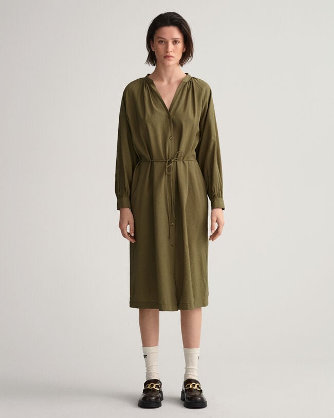 Hemdblusenkleid mit Stehkragen