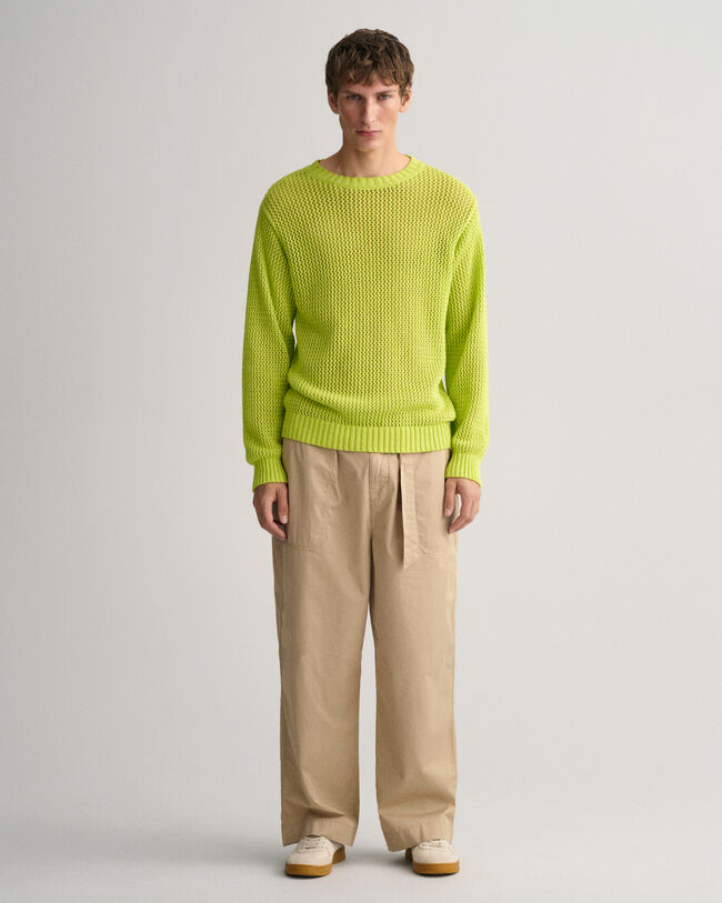 Hose aus Baumwollpopeline mit Gürtel