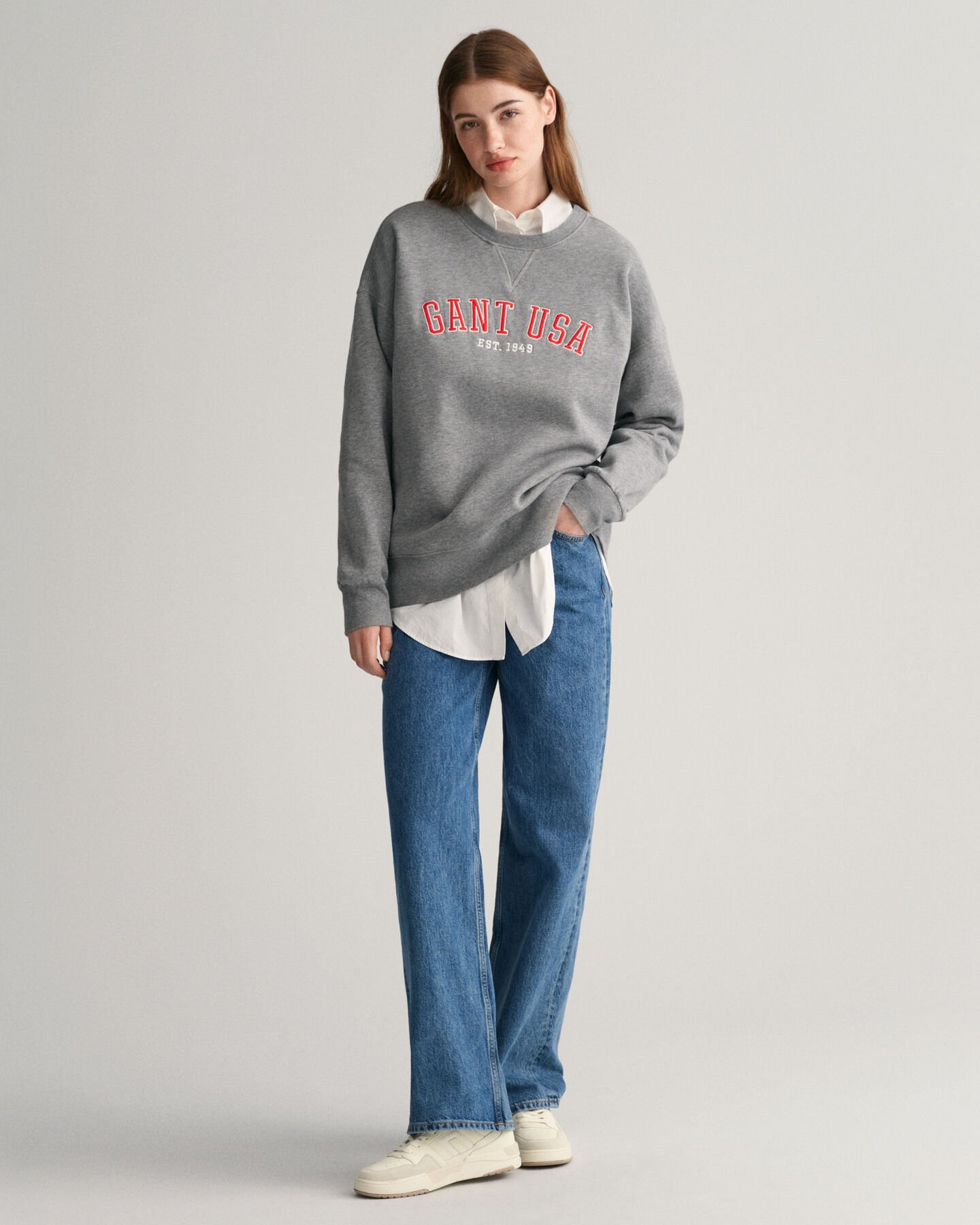 Oversized GANT USA Rundhals-Sweatshirt