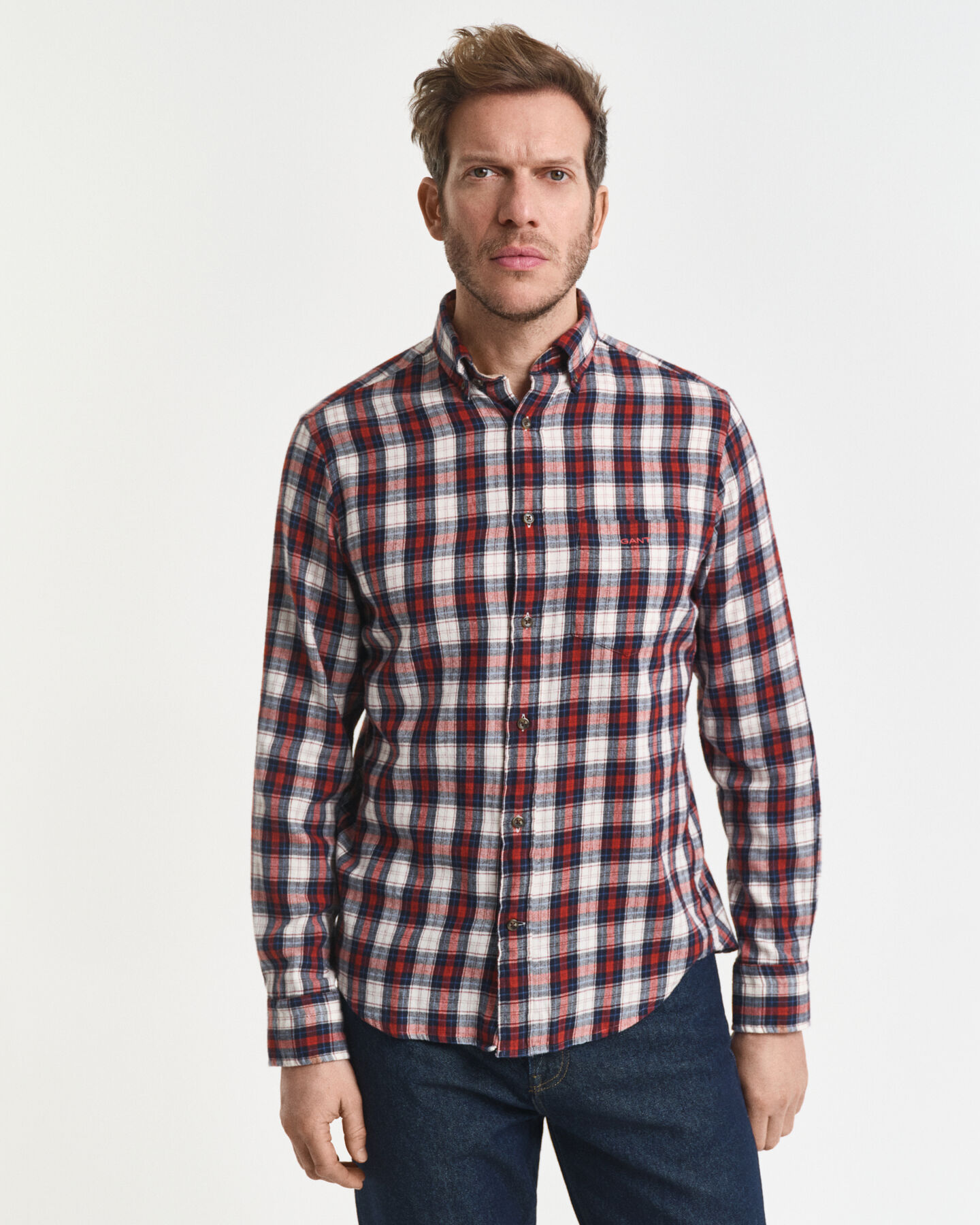 Regular Fit Windblown Flannel Hemd mit Karomuster
