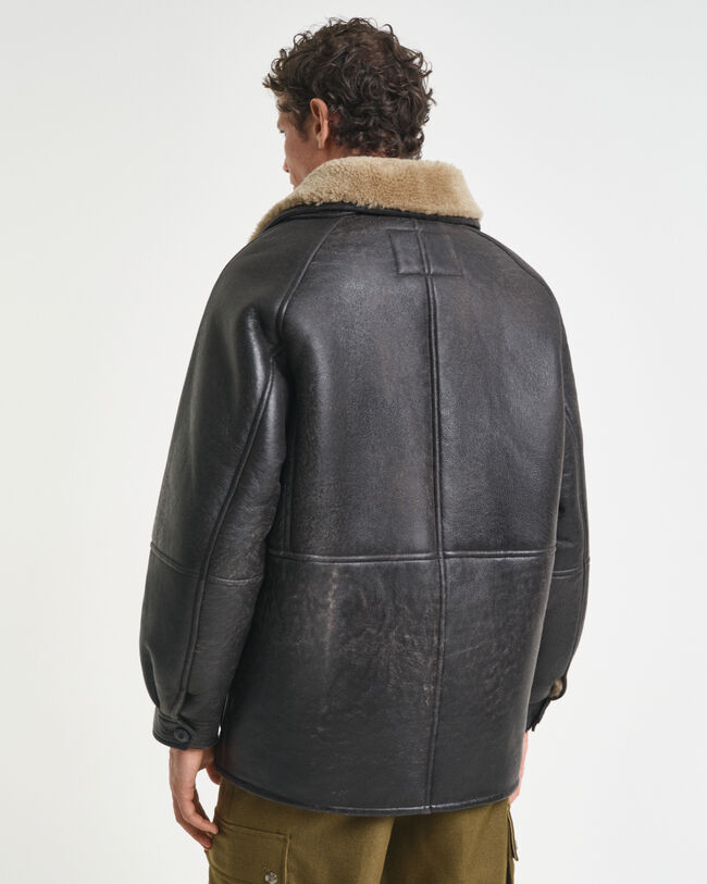 Shearling-Lederjacke