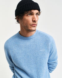 Rundhalspullover aus Wollgemisch