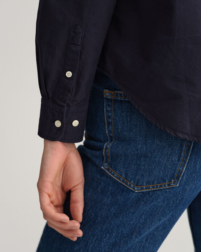 St&uuml;ckgef&auml;rbtes Regular Fit Oxford-Hemd