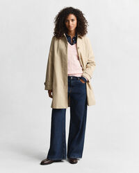 Zopfstrick V-Neck Pullover aus Stretch-Baumwolle