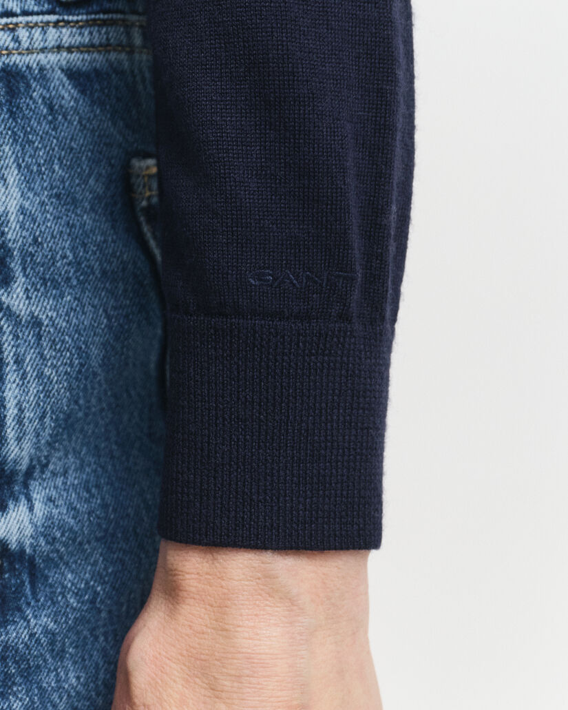 Rundhalspullover aus extra feiner Merinowolle