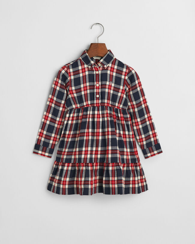 Girls Flanell Hemdblusenkleid mit Karomuster