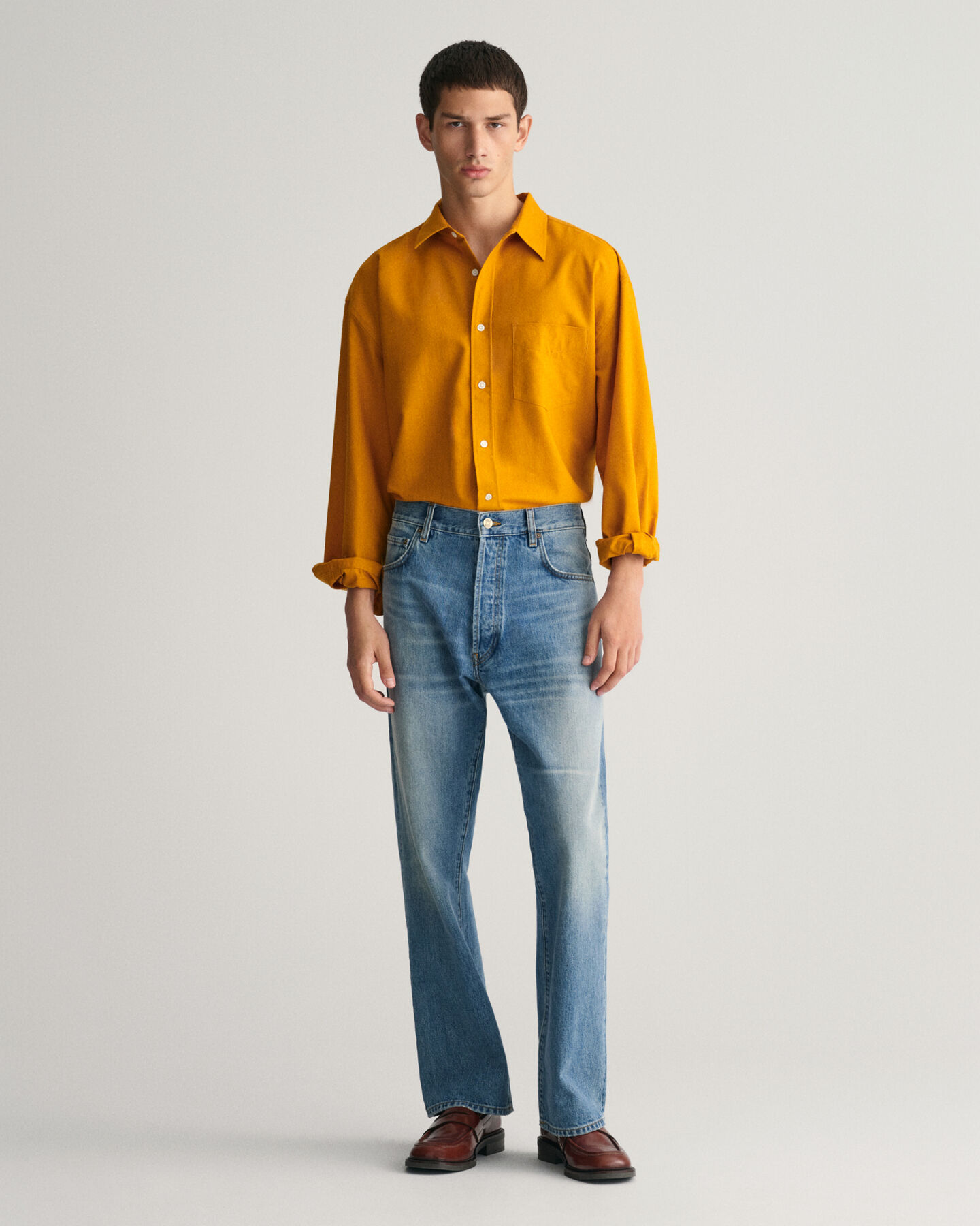 Oversized Hemd aus Seiden-Woll-Noppengarn