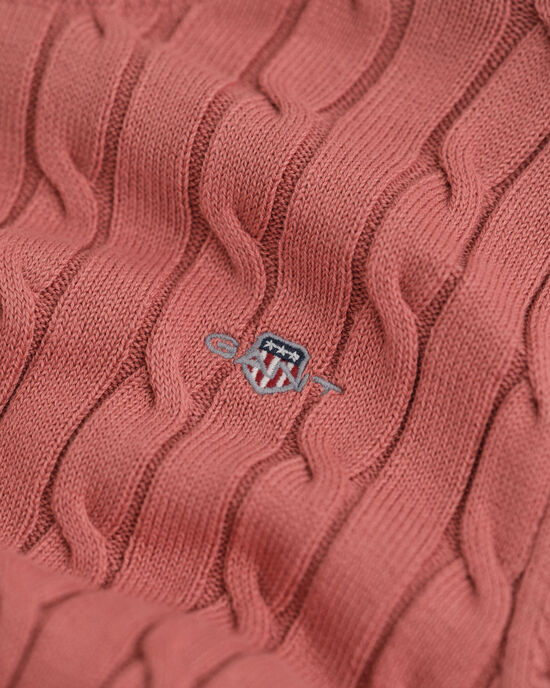 Teen Girls Zopfstrick Rundhalspullover aus Stretch-Baumwolle