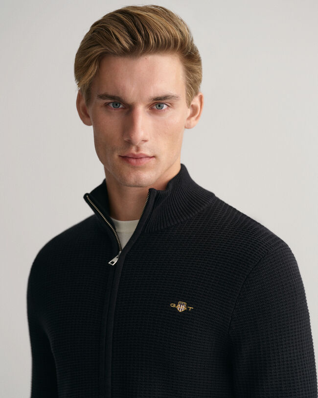 Textured Baumwoll Strickjacke