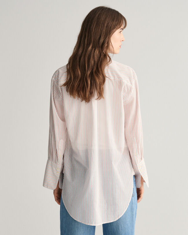 Gestreifte Relaxed Fit Bluse mit breiten Manschetten
