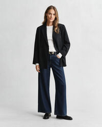 Zopfstrick Rundhalspullover aus Stretch-Baumwolle