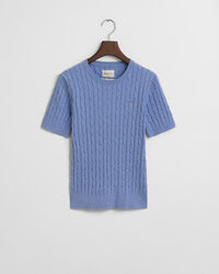 Zopfstrick-Pullover aus Stretch-Baumwolle