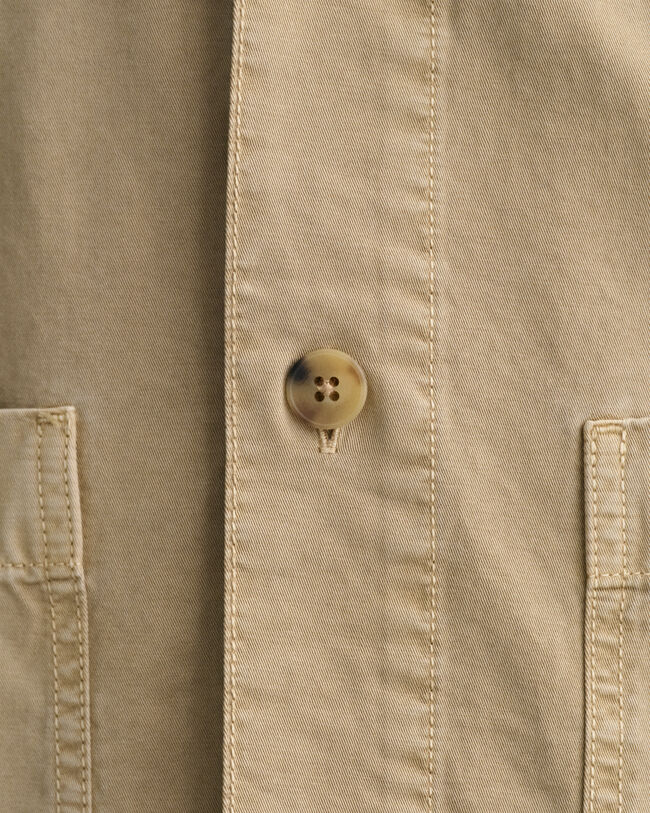 St&uuml;ckgef&auml;rbte Twill Hemdjacke