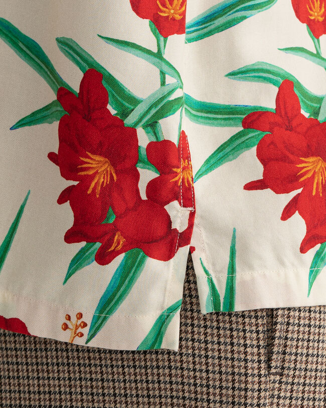 Pure Prep Relaxed Fit Kurzarm-Hemd aus Lyocell mit Blumenprint