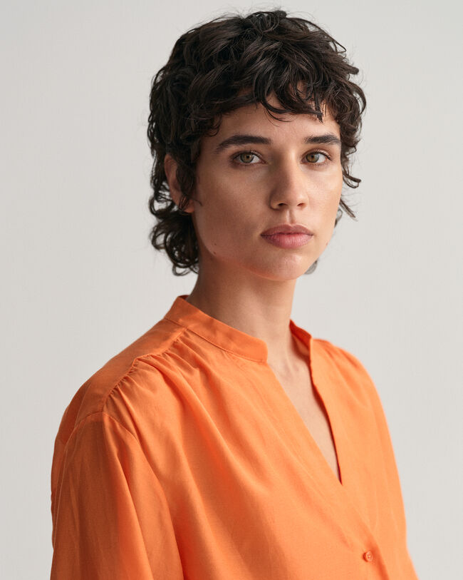 Relaxed Fit Baumwoll Seiden Bluse