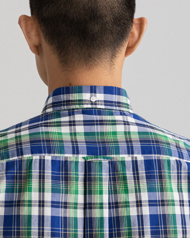 Regular Fit Karohemd aus gewaschenem Popeline