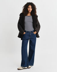 Geripptes Langarm-T-Shirt mit Streifen