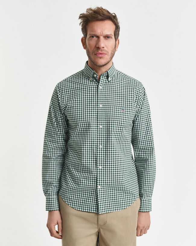 Regular Fit Classic Gingham Popeline Hemd