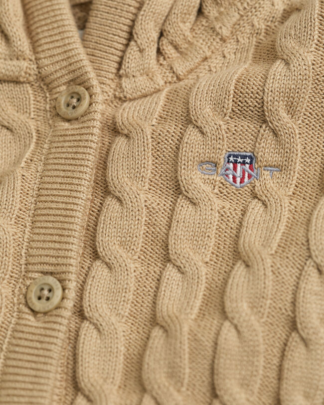 Baby Baumwoll Strickjacke mit Zopfmuster