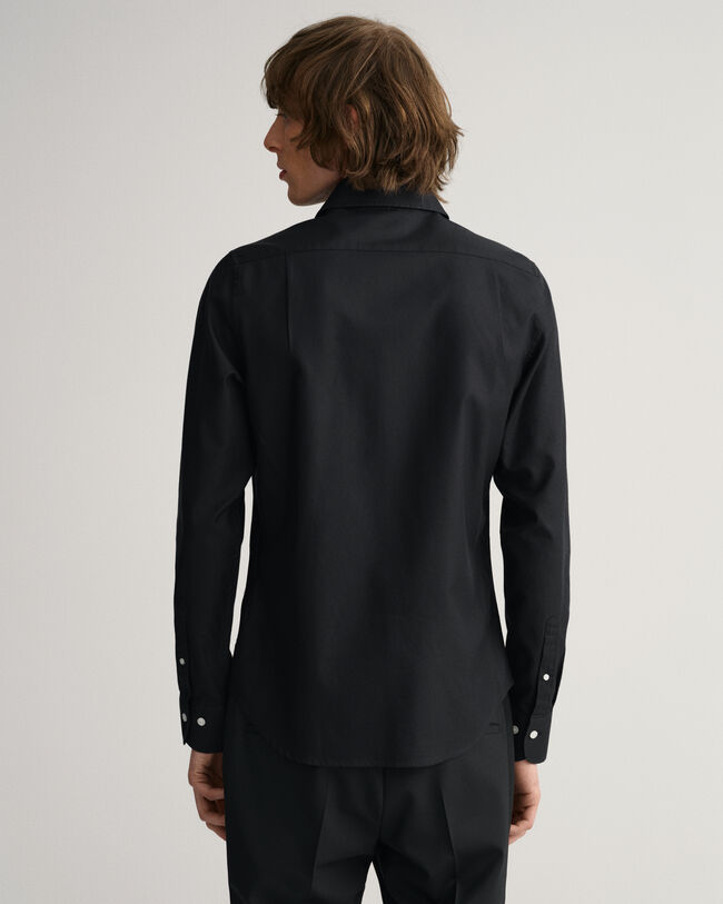 Slim Fit Einfarbiges Twillhemd