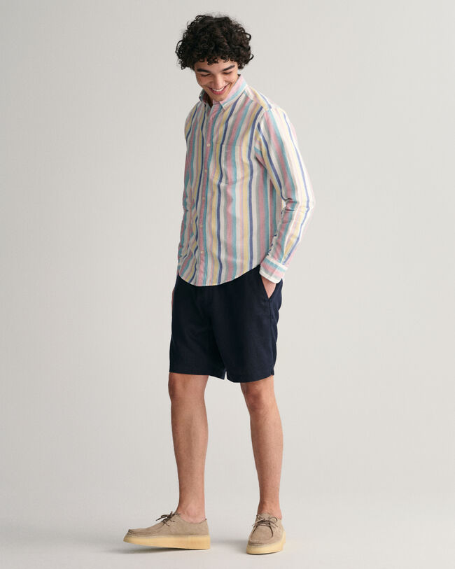 Leinenshorts mit Kordelzug