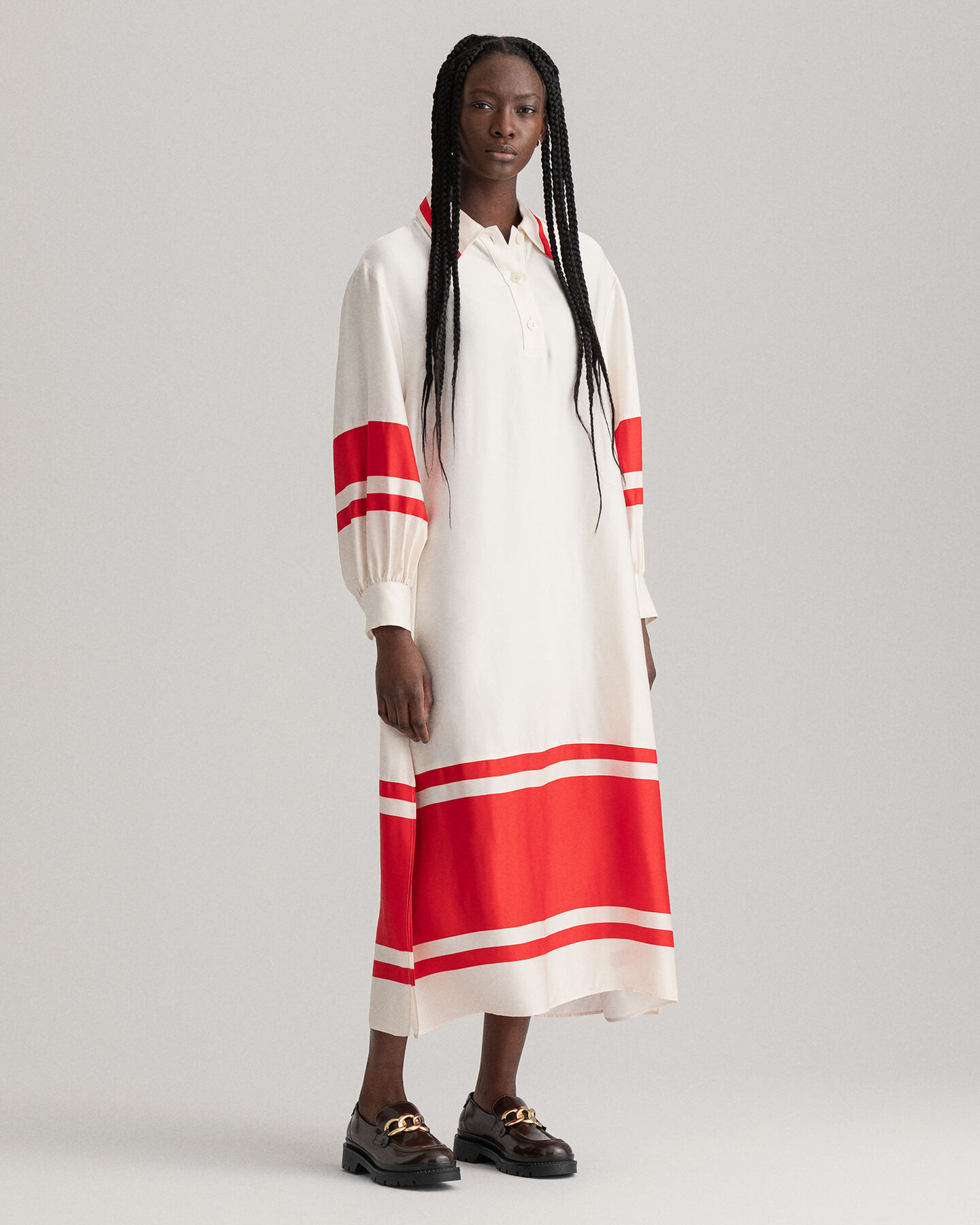 Detail Kleid mit Streifen