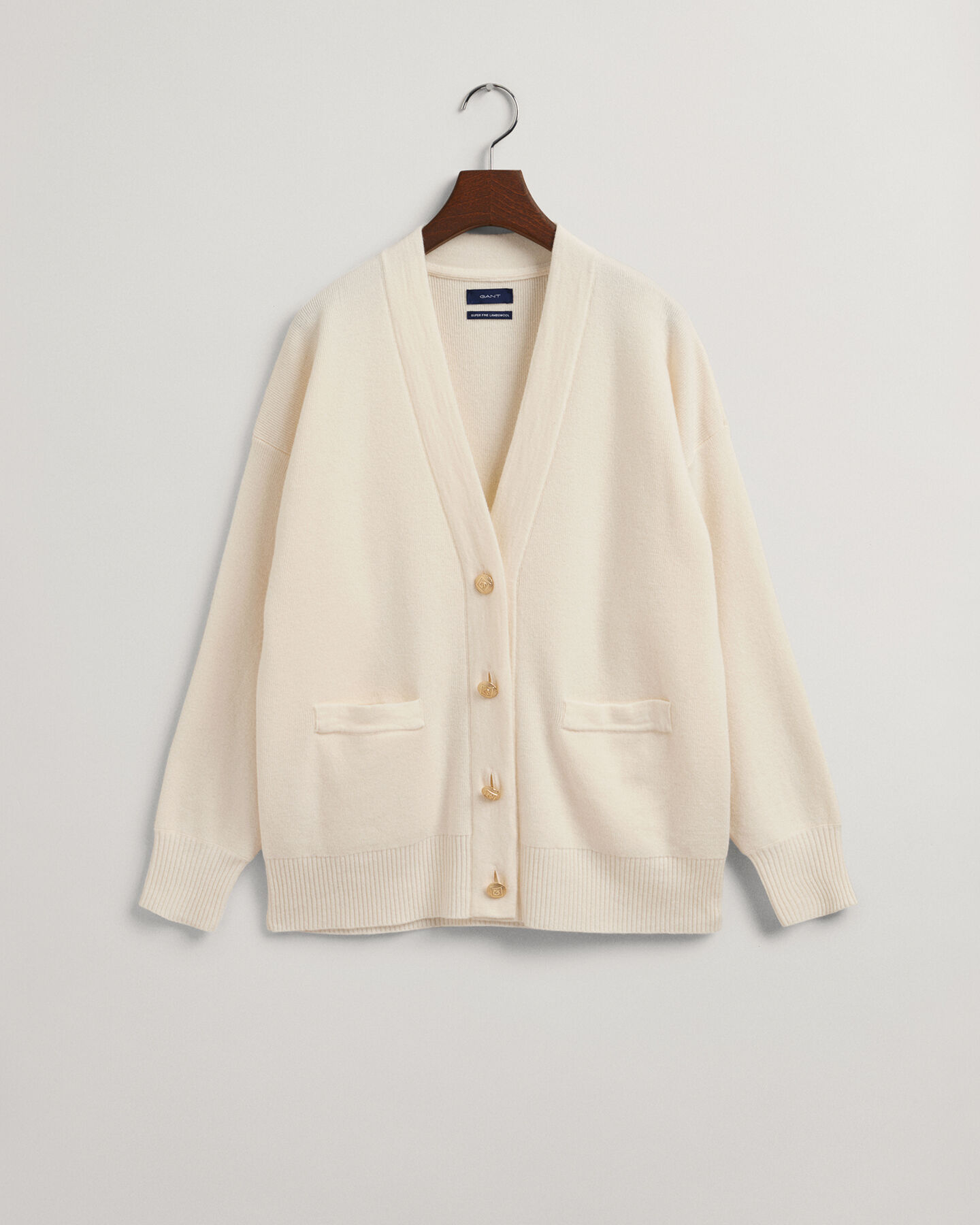 Einfarbiger Oversized Strickjacke