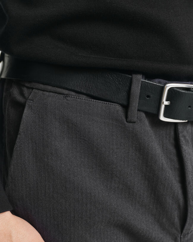 Slim Fit Herringbone Hose aus Baumwolle