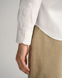 Slim Fit Einfarbiges Twillhemd