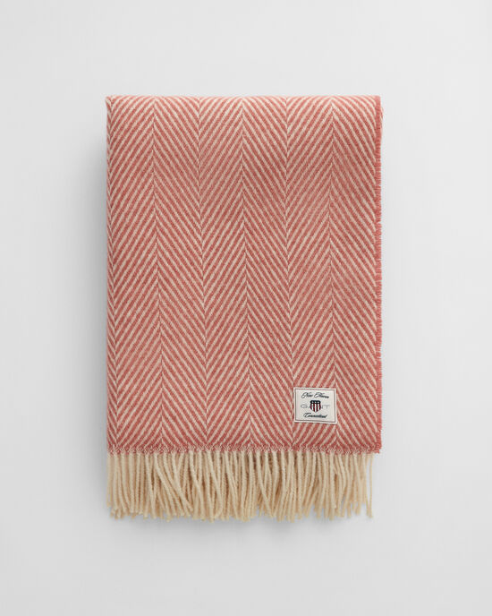 Wolldecke mit Fischgrätmuster