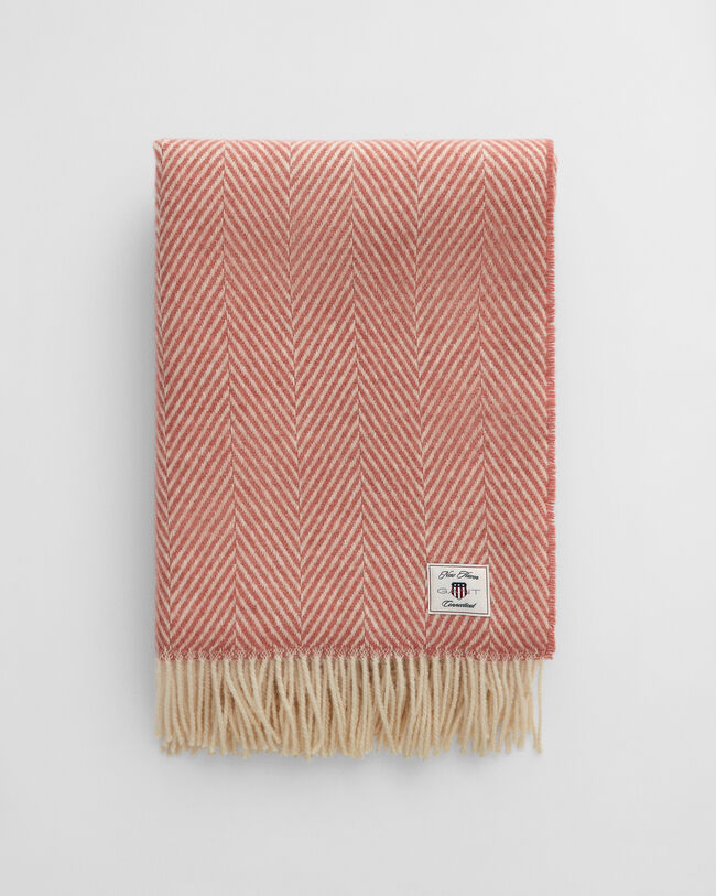 Wolldecke mit Fischgrätmuster