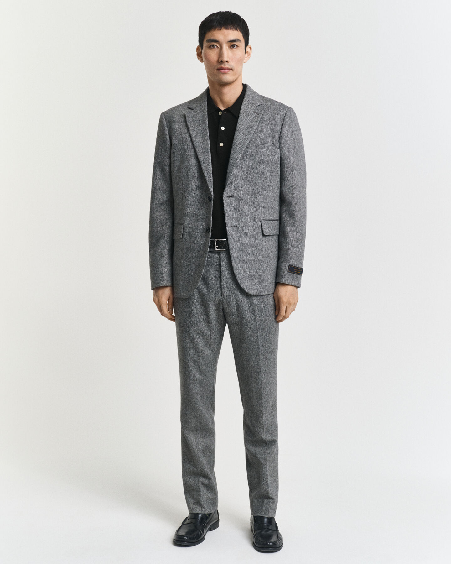 Slim Fit Herringbone Anzughose aus Flanell
