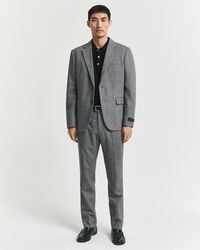 Slim Fit Herringbone Anzughose aus Flanell