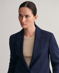 Regular Fit Stretch Leinen Blazer