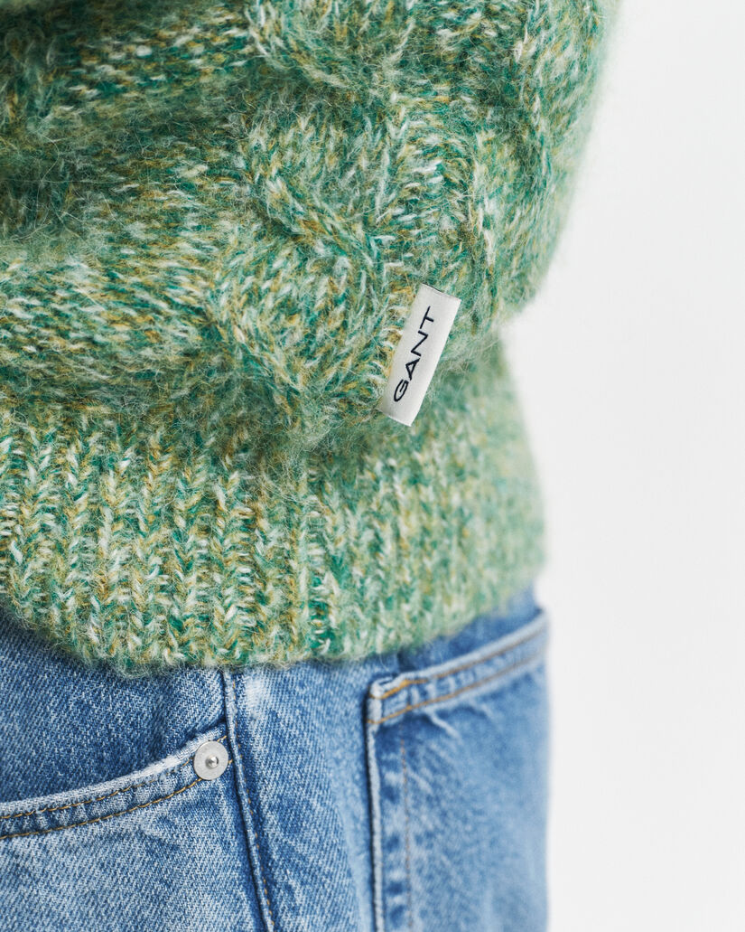 Zopfstrick Rundhalspullover