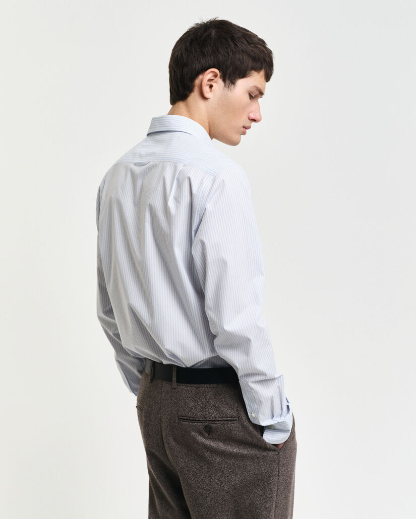 Slim Fit Stretch Popeline Hemd mit Streifen