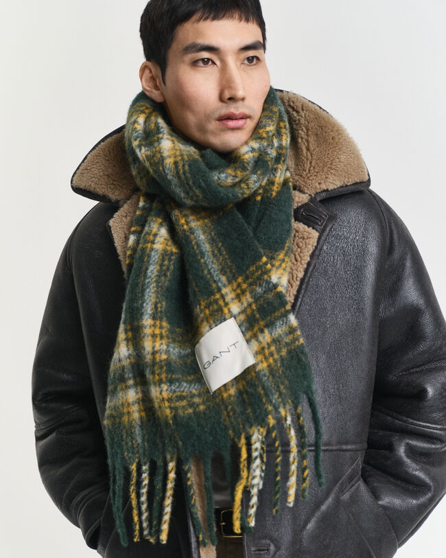 Karierter Schal aus Mohair-Alpaka-Gemisch