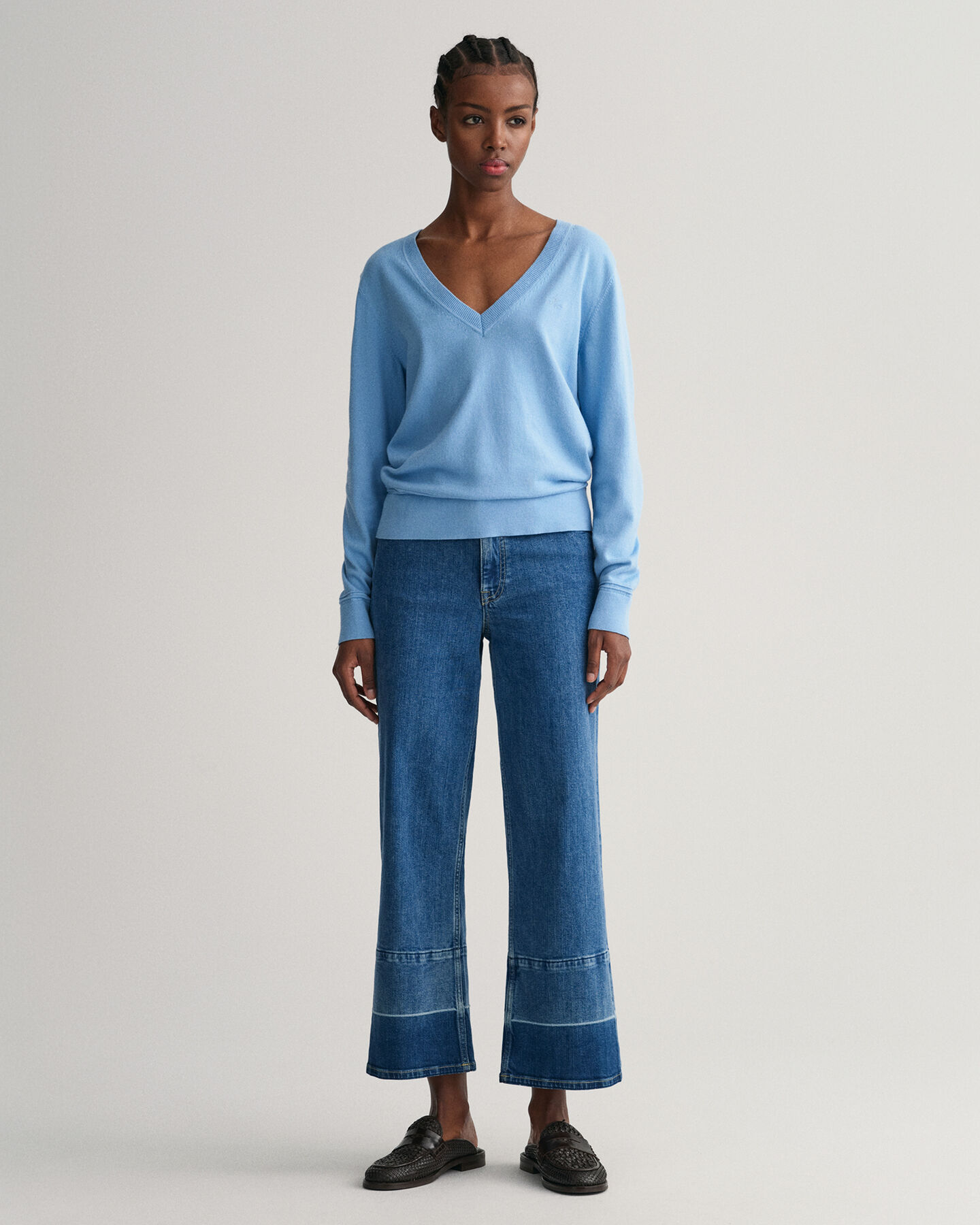 Leichter V-Neck Pullover aus Baumwolle