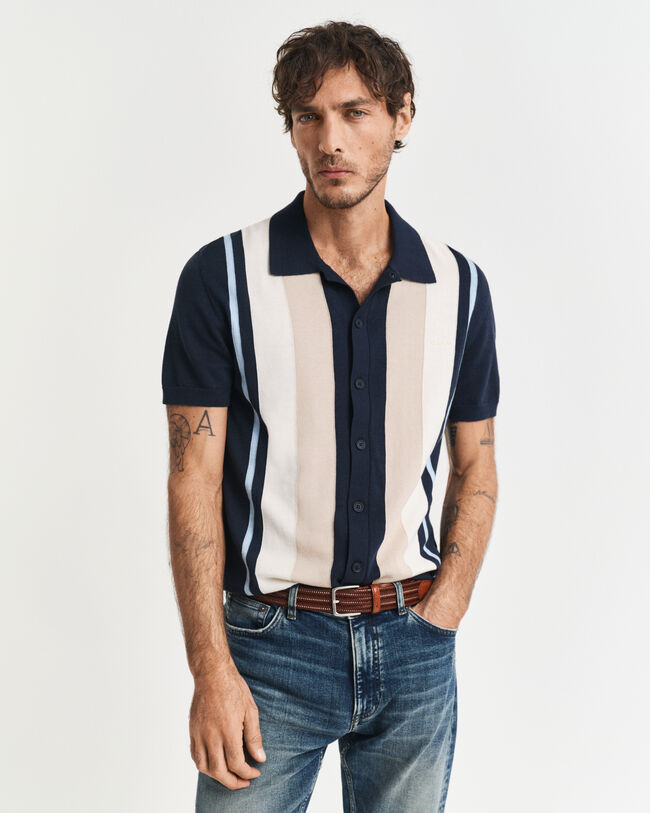 Color Blocked Poloshirt aus Baumwolle