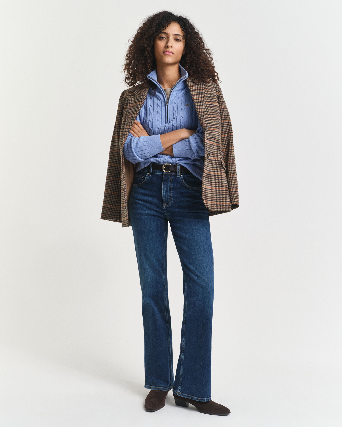 Zopfstrick-Troyer aus Stretch-Baumwolle