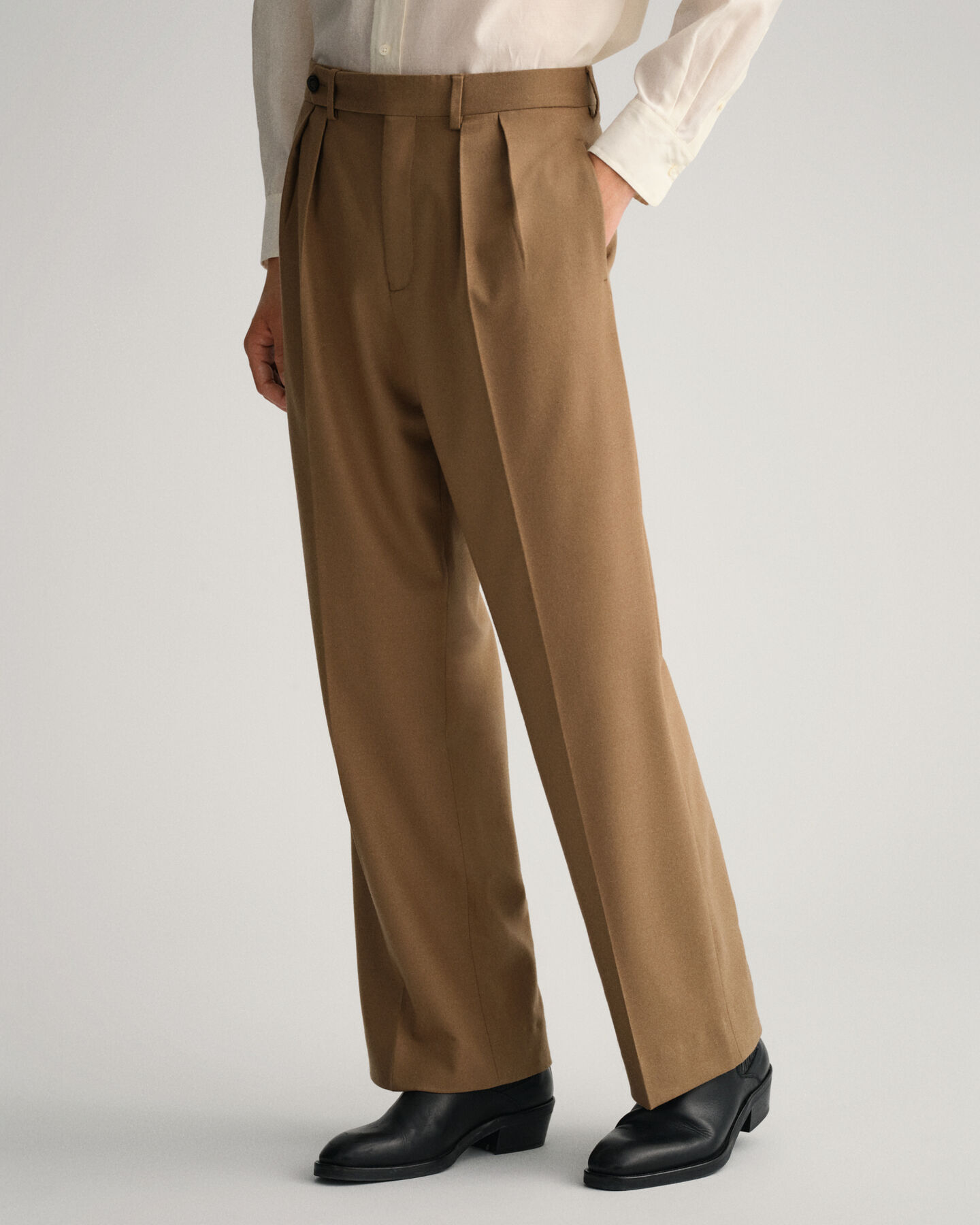 Flanell Anzughose mit weitem Bein