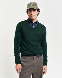 V-Neck Pullover aus extra feiner Merinowolle