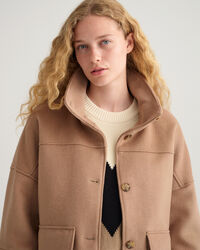 Cropped Jacke aus Wollmischung